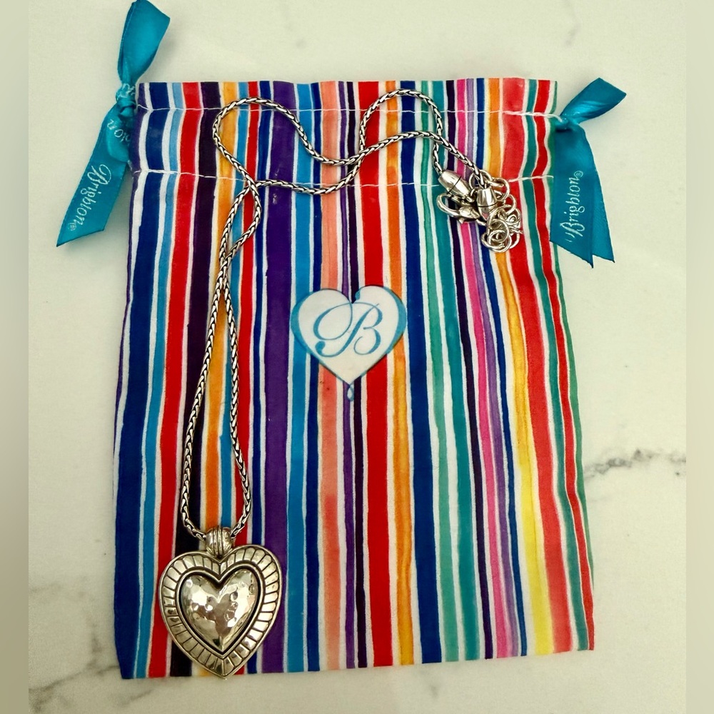 New Brighton Big Sky Heart Necklace Silver Adjustable